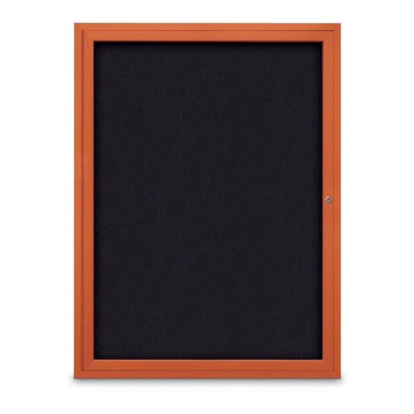 Slim Enclosed Corkboard, 18"x24", Black Alum Frame/Forbo
